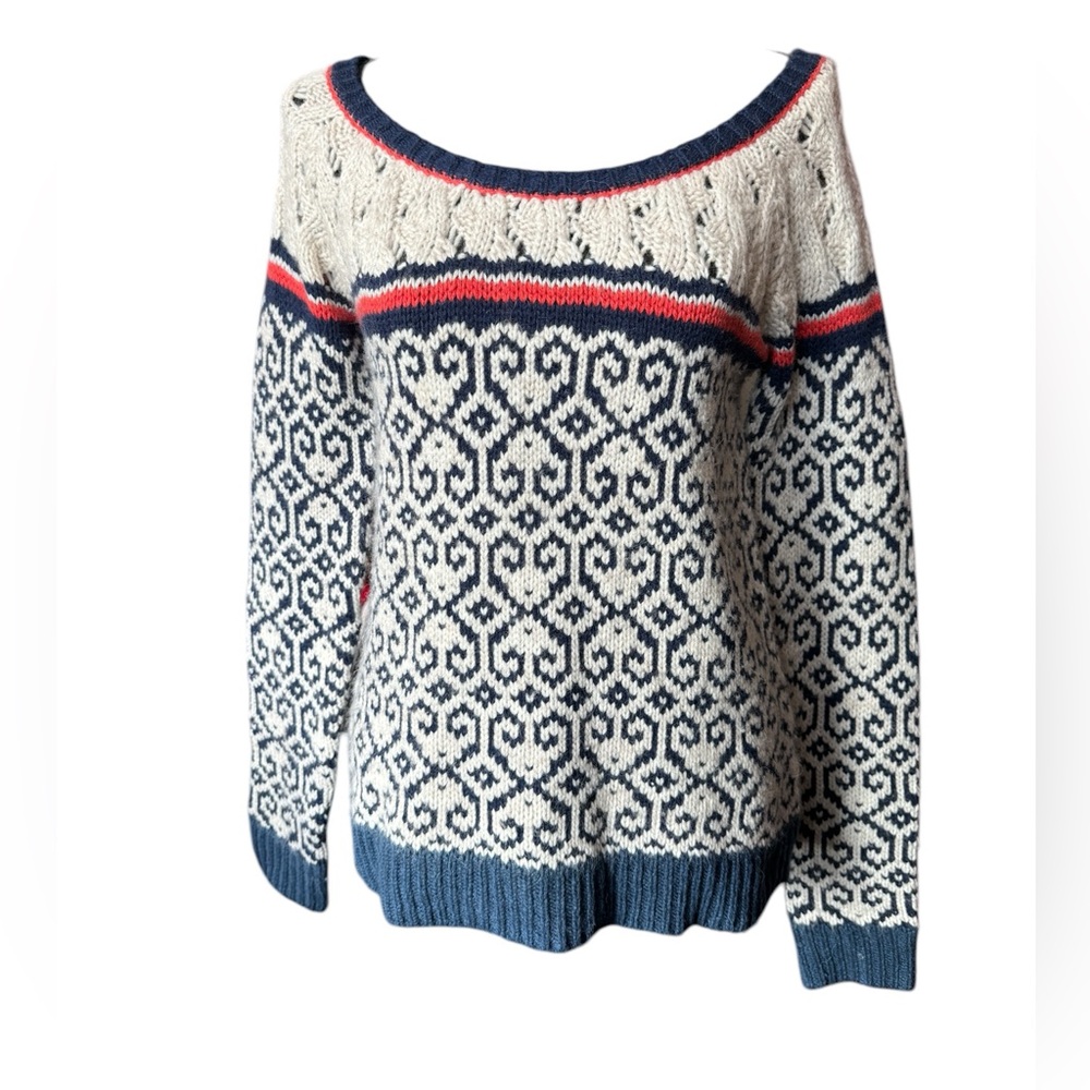 American Eagle Women’s Fisherman Cable Knit Pullover Sweater M Wool Alpaca S/P
